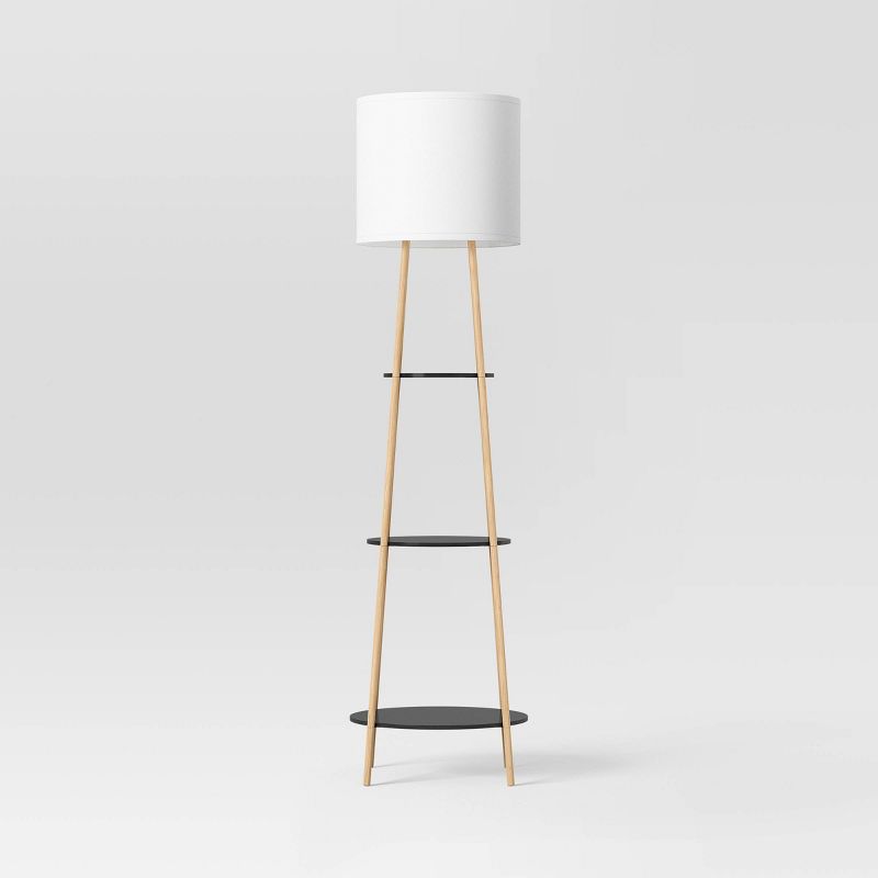 Shelf Floor Lamp Black/Natural - Threshold™, 4 of 12