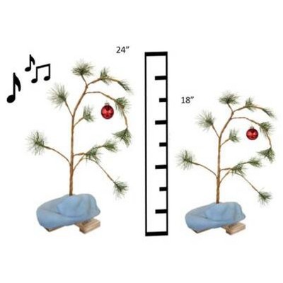 PEANUTS Special Set: 24 Inch And 18 Inch Charlie Brown Lonely Tree 2 Pack Special.