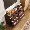 Dresser for Bedroom with 7 Drawers, Modern Chest of Drawers with Metal Handle, Wooden Dresser TV Stand, Closet Clothes Storage Organizer, Oak - 4 of 4