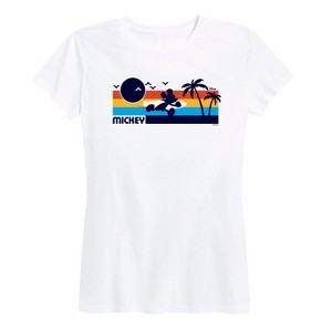 Women's - Disney - Mickey Sunset Pattern Short Sleeve Graphic T-Shirt - 1 of 4