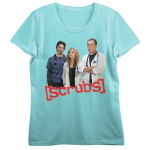 Scrubs Group Shot Crew Neck Short Sleeve Mint Women's T-shirt - 1 of 2