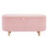 Elegant Upholstered Fabric Storage Ottoman Bench with Wood Legs, Storage Bench for Bedroom, Living Room-Maison Boucle - 4 of 4