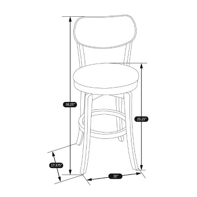 Aged Gray 36" Wood Swivel Counter Stool with Plush Seat