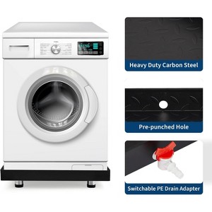 Coucheta Washing Machine Pan,Heavy-Duty Leak-Proof Drip Tray with 4 Anti-Vibration Feet, Carbon Steel Floor Saver for Washer & Dryer,Multi-Size - 1 of 4