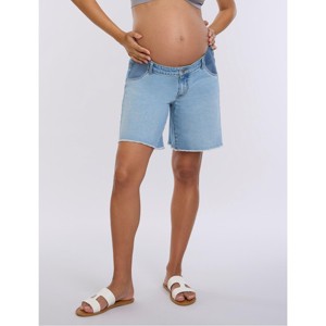 Women's Under the Belly Maternity Dad Denim Short | Motherhood Maternity - 1 of 4