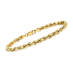Ross-Simons 4mm 10kt Yellow Gold Diamond-Cut Rope Chain Bracelet Size 8 - 1 of 3