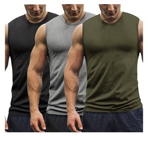 COOFANDY Men's 3 Pack Workout Tank Tops Gym Muscle Tee Bodybuilding Fitness Sleeveless T Shirts - 1 of 4