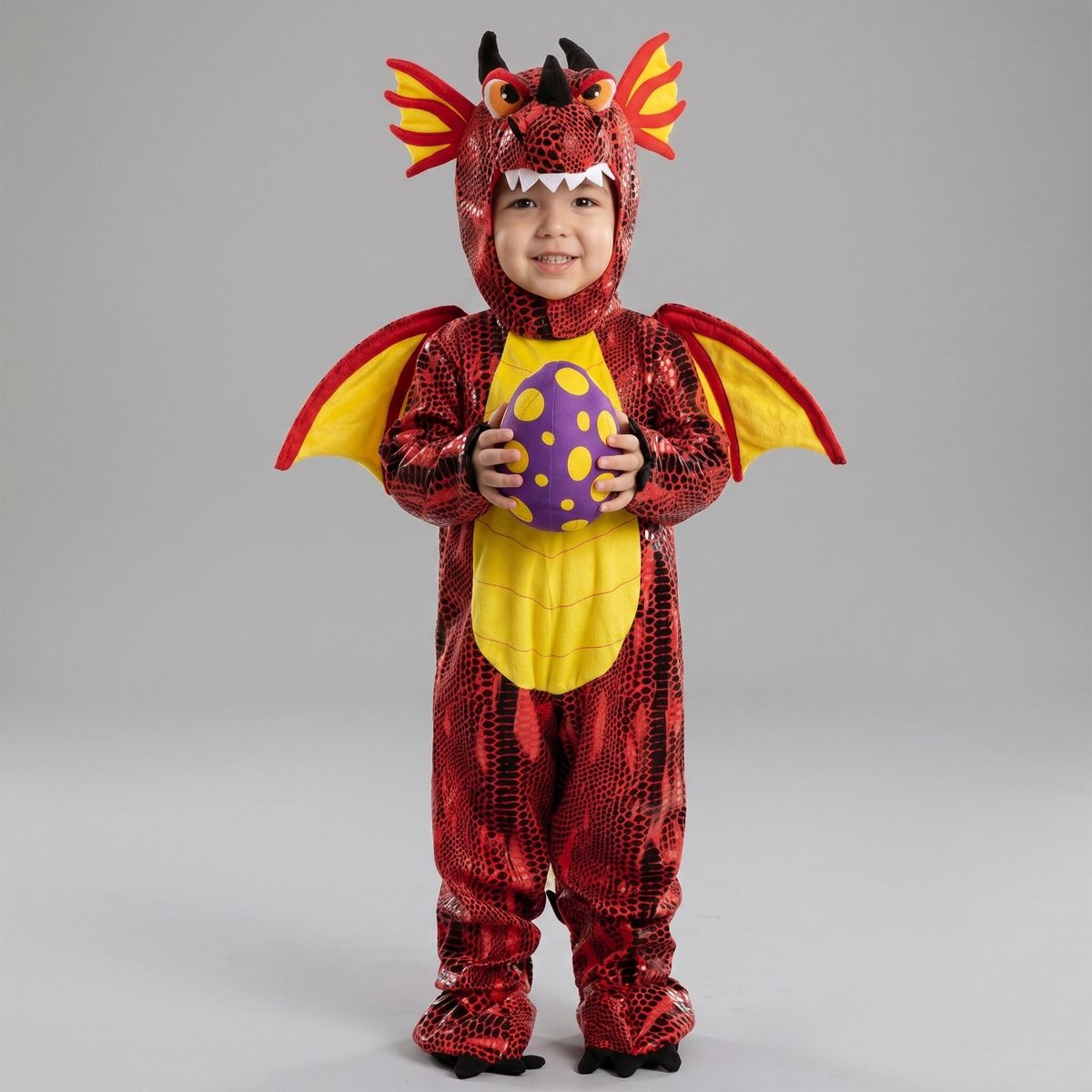 Joyfy Halloween Costume Baby Dragon Costume – Complete Toddler Set with 3D Hood, Wings & Plush Egg