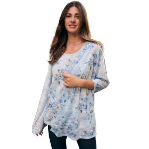 Roaman's Printed 2 Piece Tank And Cardigan Set - 1 of 4