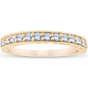 Pompeii3 1/2Ct Diamond Wedding Ring Vintage Antique Accent Womens Band 14k Yellow Gold - 1 of 4