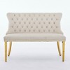 GDFStudio Soren Mid Century Modern 2-Seater Velvet Upholstered Dining Bench - 4 of 4