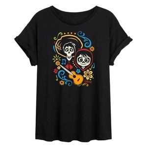 Women's - Coco - Hector And Miguel Oversized Graphic T-Shirt - 1 of 4