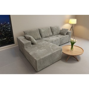 L-Shaped Modular Sectional Sofa Bed with Soft Plush Fabric, High-Density Sponge, Multiple Configurations, Soft Pillows, Wide Armrest - 1 of 4
