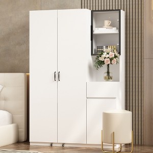 FUFU&GAGA Multifunctional Large Vertical Storage Cabinet White - 1 of 4