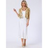 Allegra K Women's Glitter 3/4 Sleeve Open Front Party Club Sequin Cardigan - 4 of 4