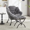 attop Modern Lazy Chair with Ottoman, Plush Lounge Chair for Small Spaces - 4 of 4