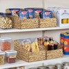 eHemco Trapezoid Woven Hyacinth Wicker Pantry Storage Baskets with Iron Wire Frame, 13.25"x9"x7/3.5", Natural - 2 of 4