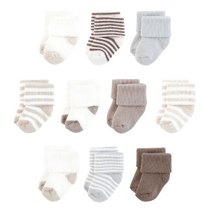 Touched by Nature Unisex Organic Cotton Socks, Neutral Stripes - 1 of 4