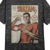 Shazam 2 Fury Of The Gods Illustrated Poster Art Crew Neck Short Sleeve Charcoal Heather Women's Night Shirt - 2 of 2