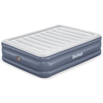 Bestway Tritech Airbed, Queen-Sized 20" Thick Durable Comfortable Mattress Pad for Portable Relaxation with Built-In AC Pump and Storage Bag
