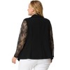 Agnes Orinda Women's Plus Size Work Flat Collar Notch Lapel Lace Front Blazers - 4 of 4
