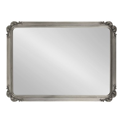 Ivette Silver and Gold Rectangular Wall Mirror with Garland Detail