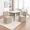 Gulches Brown Linen Dining Chairs Set of 2 Modern Fabric Side Chairs with Padded Seat and Backrest for Dining Room Kitchen and Living Room - 3 of 4