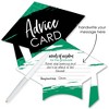 Big Dot of Happiness Green Grad - Best is Yet to Come - Green Grad Cap Wish Card Graduation Party Activities - Shaped Advice Cards Games - Set of 20 - 2 of 4