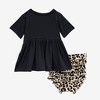 Posh Peanut® Lana Leopard Peplum Ruffled Bummie Set - 3 of 4