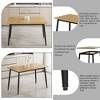 Gulches Modern Minimalist Dining Table, 4-6 Seater MDF Grain Tabletop with Black Metal Legs, Sturdy Easy Clean & Assembly, Ideal - 3 of 4