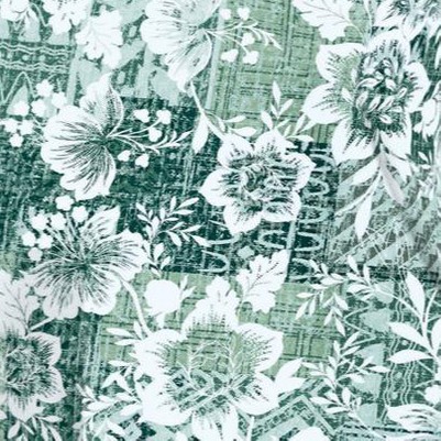 sage floral patchwork
