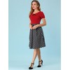 INSPIRE CHIC Women's Bow Neck Solid Short Sleeve Peter Pan Collar Blouse - 2 of 4