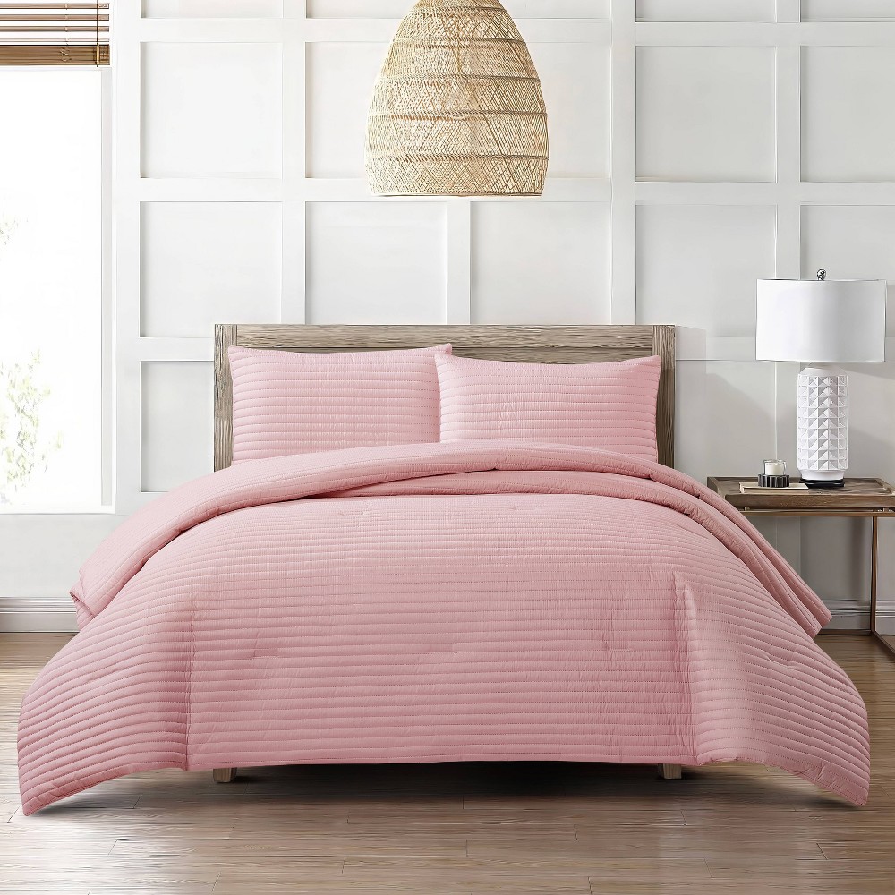 Photos - Bed Linen Nanshing 3pc King Felicia Comforter Set Blush