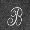 Avanti  Granite with Silver Script Monogram Bath Towel Letter   B - 2 of 3