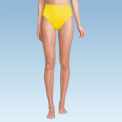 Lands' End Women's Tugless QuickDry High Waisted High Leg Bikini Bottoms