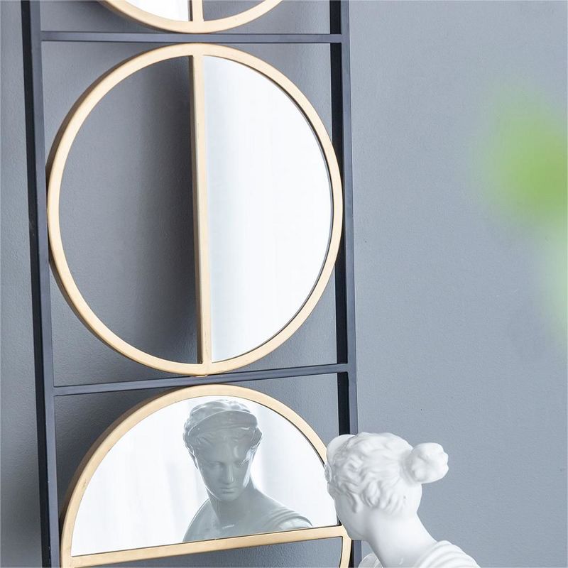 Eclectic Styling Metal Beaded Wall Mirror with Contemporary Design for Bedroom,Liveroom & Entryway-The Pop Home, 5 of 8