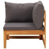 vidaXL 5 Piece Patio Lounge Set, Acacia Wood Outdoor Furniture with Dark Gray Cushions- Includes Benches, Corner Sofas, and Tables - 4 of 4