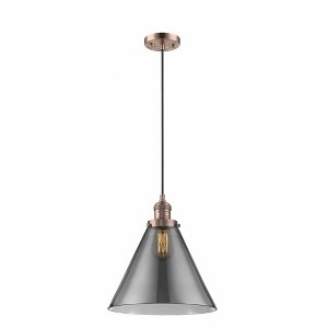 Cone - 1 Light Cord Hung Mini Pendant In Industrial Style-14 Inches Tall and 12 Inches Wide - 1 of 1