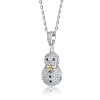 Guili Festive Sterling Silver 14k Gold Plated Black & White Cubic Zirconia Snowman Pendant Necklace Ð Sparkling Jewelry with a Playful Holiday Design - 2 of 3