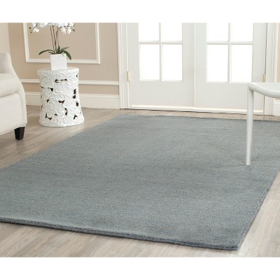 Himalaya Blue Hand-Knotted Wool Area Rug, 5' x 8'