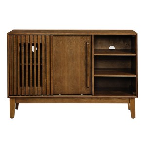 Vynxaria 47.3" Sideboard Buffet Cabinet with Storage, Fluted Sideboard  TV Media Console, Storage Cabinet for Kitchen Dining Room Entryway, Walnut - 1 of 4
