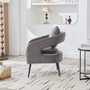 PAGED Velvet Barrel Accent Chairs,Arm Chair with Open Back and Metal Legs,Comfy Chairs for Living Room,Bedroom - 4 of 4