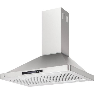 30-Inch 450 CFM Ducted Wall-Mount Range Hood with 3-Speed Manual Wave Sensing + Touch + Remote Control,Stainless Steel