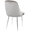 Set of 2 Dining Chair Silver Chrome - LumiSource: Velvet Upholstery, Metal Legs, Floor Protectors - 4 of 4