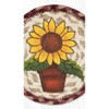 Earth Rugs Sunflower in Pot Large Round Coaster – Rustic Braided Jute 7" Mat - 3 of 3