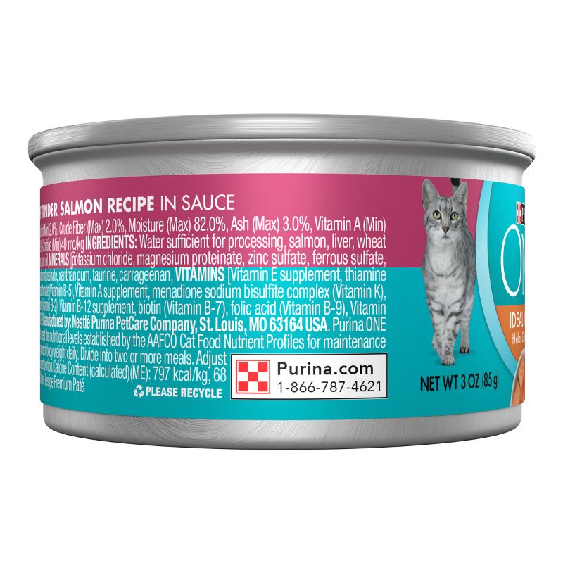 Purina ONE Natural Weight Control Salmon, Seafood and Fish Flavor Wet Cat Food - 3 oz, 5 of 7