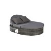 Outdoor Patio Round Recliner,Rattan Patio Recliner With Adjustable Backrests And Cushions,Recliner For Backyard Poolside-Cuddlewood - 3 of 4