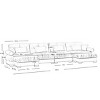 Modern 2 Seater Sofa With Ottoman, Sectional Sofas Large With 2 Ottoman, Large L Shape Sofa With Waist Pillow And Throw Pillows-Cuddlewood - 4 of 4