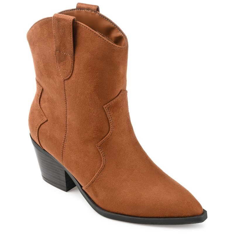 Journee Collection Womens Becker Pointed Toe Stacked Western Booties, 1 of 11