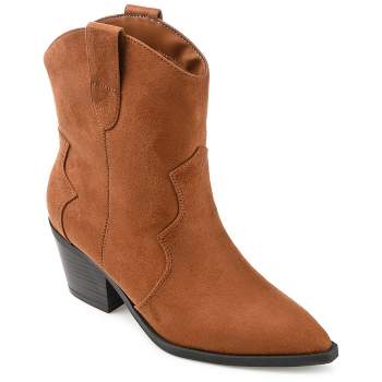Journee Collection Womens Becker Pointed Toe Stacked Western Booties